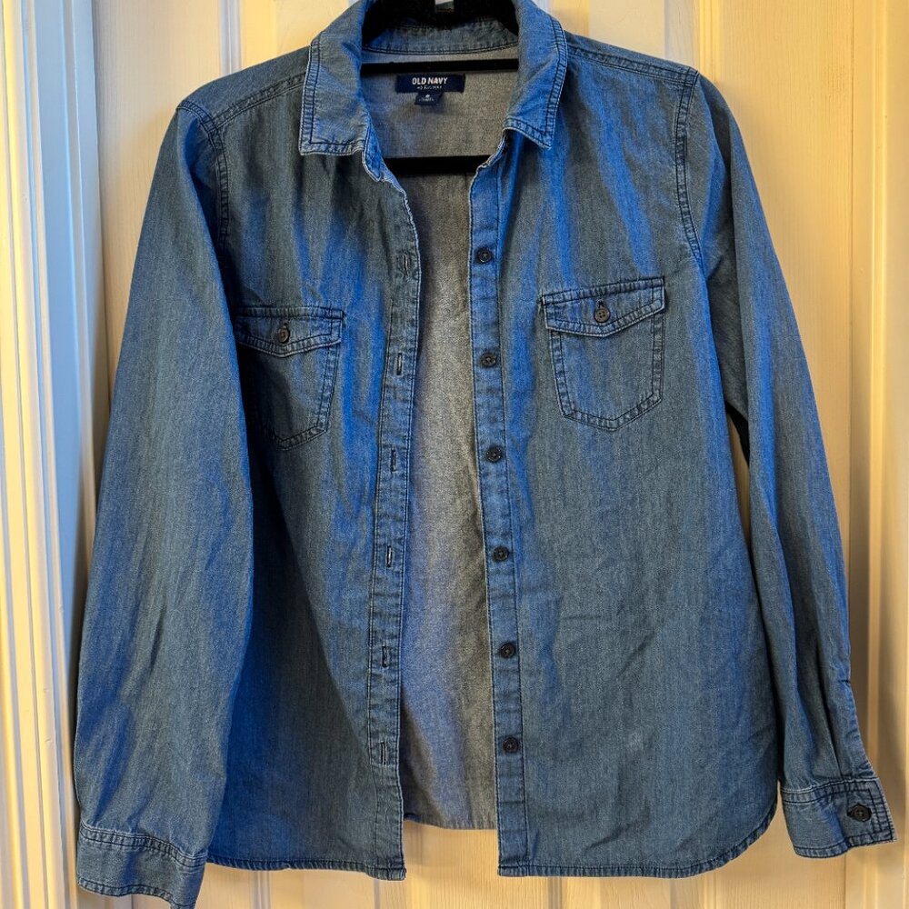 Old Navy Denim button up shirt, women size M